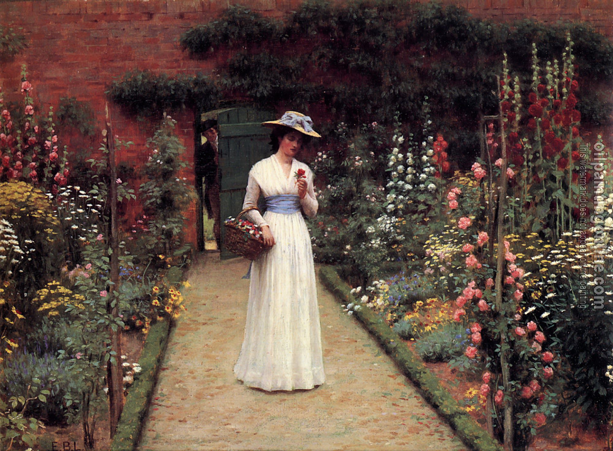 Edmund Blair Leighton - Lady in a Garden